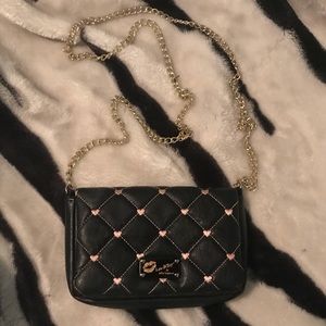 Small Betsey Johnson Black Quilted crossbody